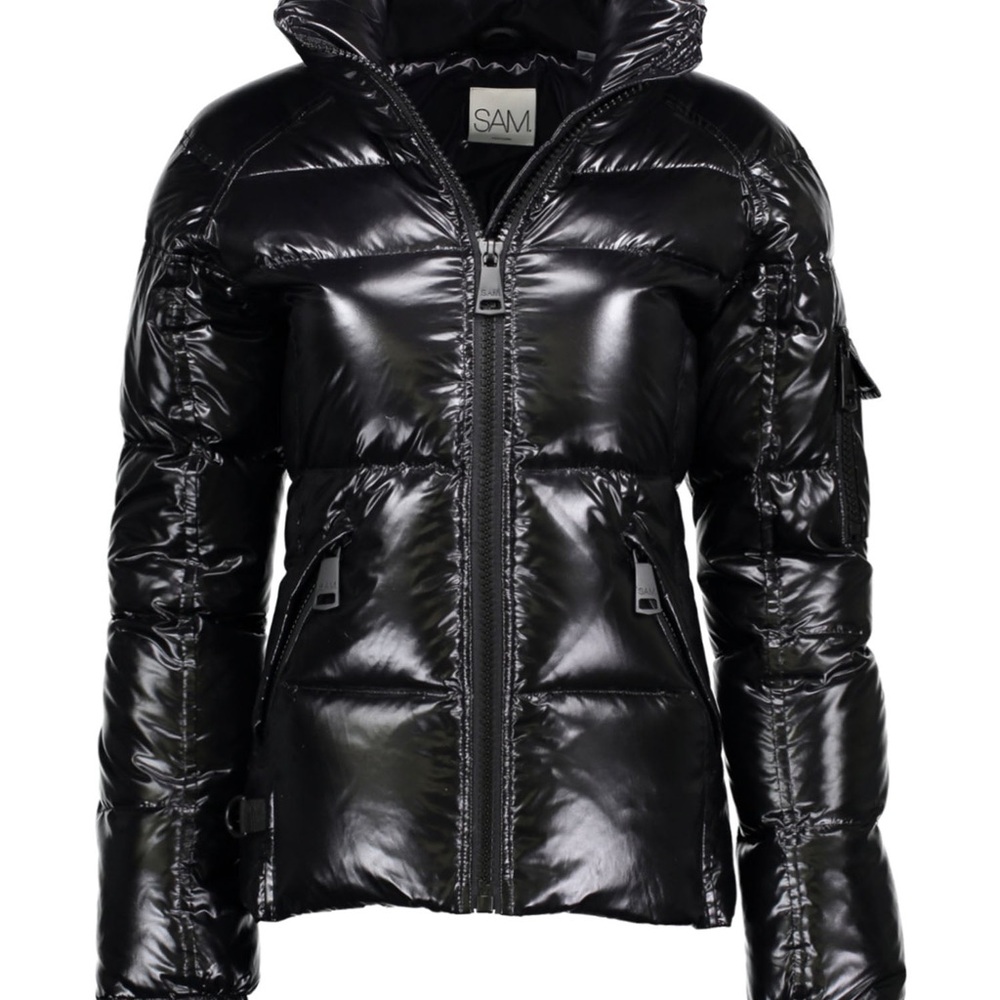 SAM. Women's Shiny Black Puffer Jacket